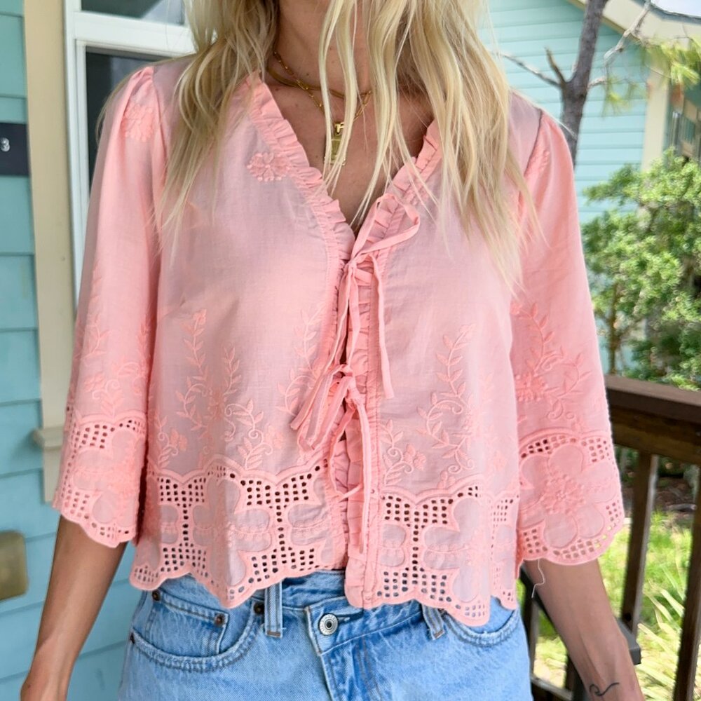 Daydream Floral Tie Front Top